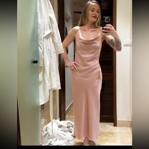 Elegant Pink Satin Slip Dress